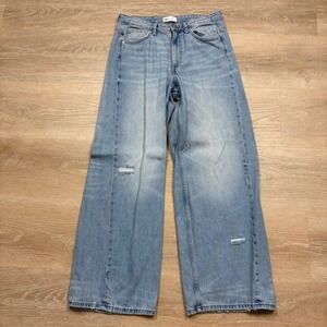 Zara Wide Leg Jeans Women's 6 Light Wash